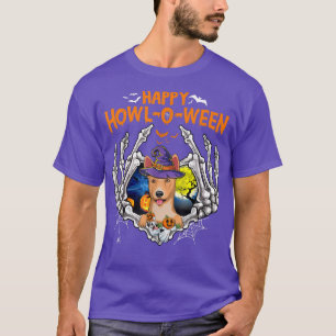 T-shirt Basenji Skeleton Heart Happy HowlOWeen Costume 