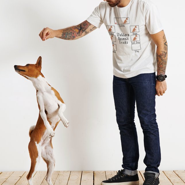 T-shirt Basenji têtu Tricks Humour Drôle Chien Rouge (Créateur téléchargé)