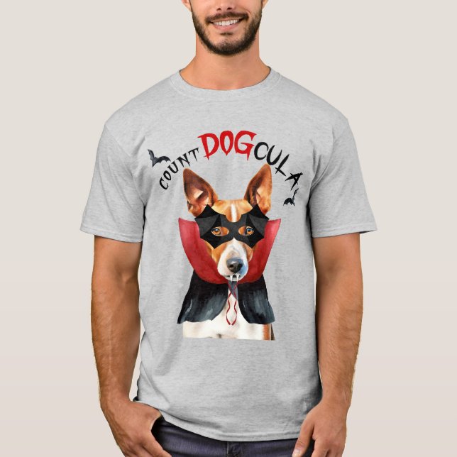 T-shirt Basenji Vampire Chien drôle Halloween (Devant)