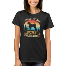 Basenji Walking Dog Mom Retro Vintage Sunset