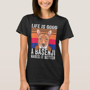 T-shirt Basenjis Rend Votre Vie Bonne Vintage