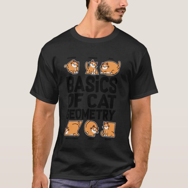 T-shirt Bases De La Géométrie De Chat, Prof De Maths, Chat (Devant)