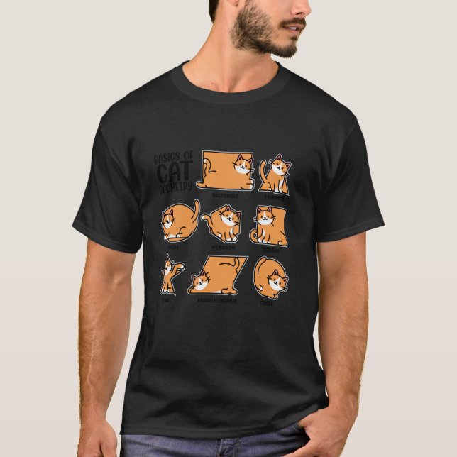 T-shirt Bases de la géométrie de chat, professeur de mathé (Devant)