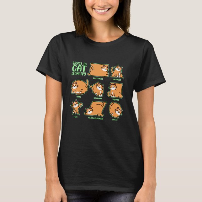 T-shirt Bases de la géométrie de chat, professeur de mathé (Devant)