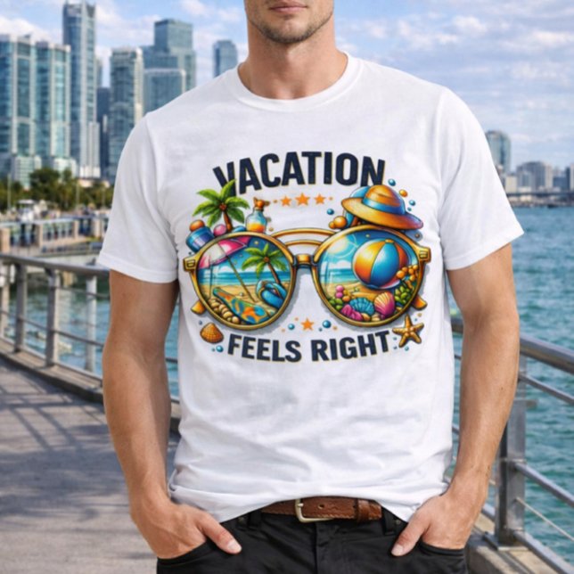 T-shirt basic pour hommes "Vacation Feels Right" É (Créateur téléchargé)