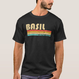 T-shirt BASIL Nom Personnalisé Funny Retro Vintage Birthd