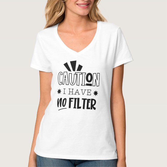 T-shirt basique à encolure en V pour femme (Devant)