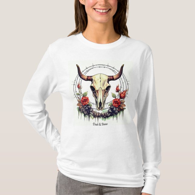 T-shirt basique à manches longues pour femme (Devant)