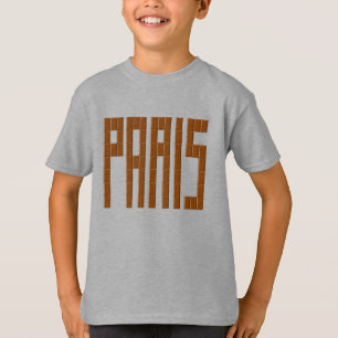 T-shirt basique acier pour enfants PARIS CHOCOLAT