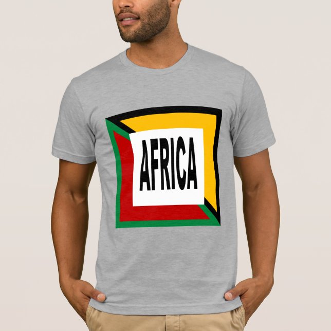 T-shirt basique BIO gris chiné DESIGN AFRICA (Devant)