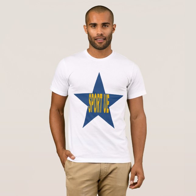 T-shirt basique blanc Design SPORT EUROPE (Devant entier)