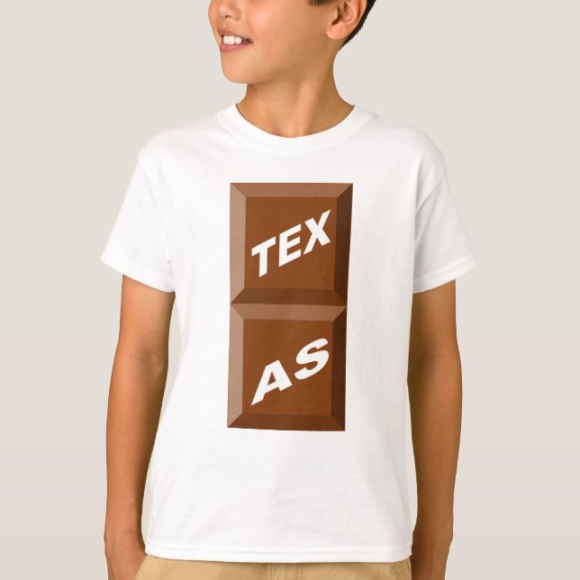T-SHIRT BASIQUE   BLANC  TEXAS  CHOCOLAT (Devant)