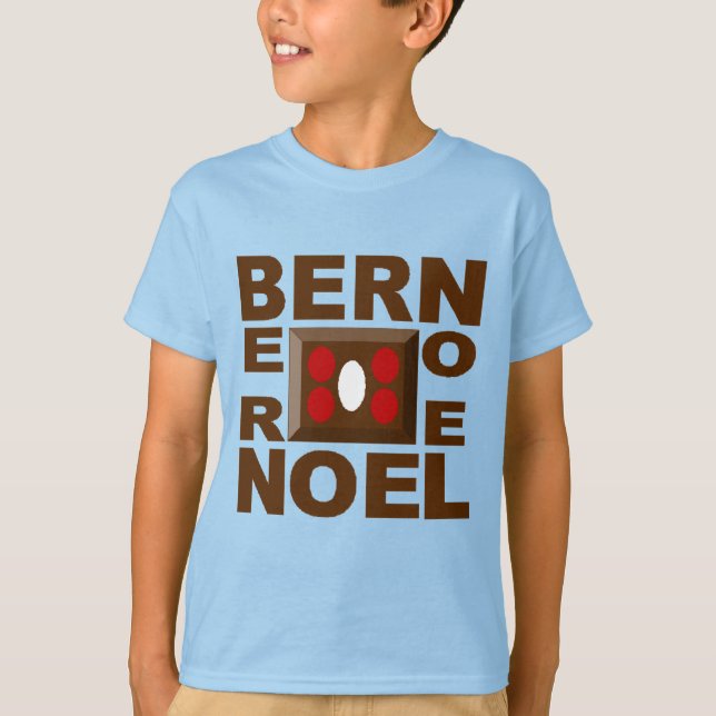 T-shirt basique bleu ciel Design BERN  NOEL (Devant)