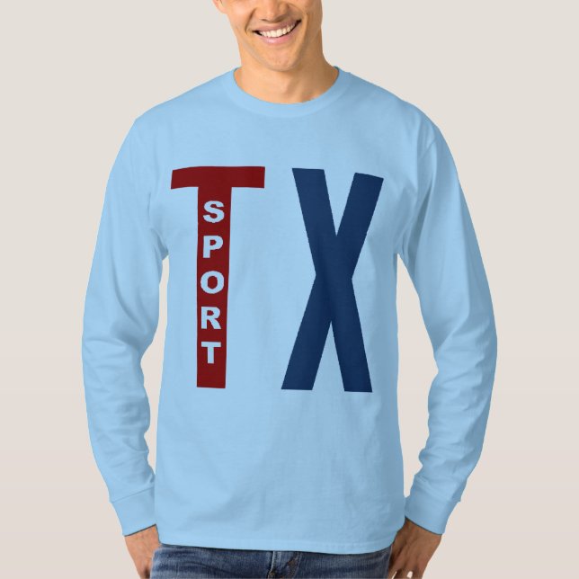 T-shirt basique bleu ciel TEXAS SPORT (Devant)