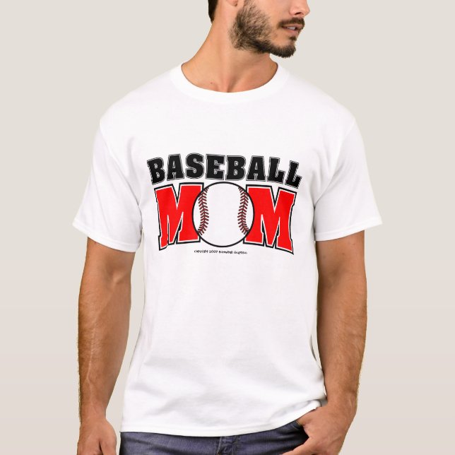 T-shirt basique de maman de baseball (Devant)