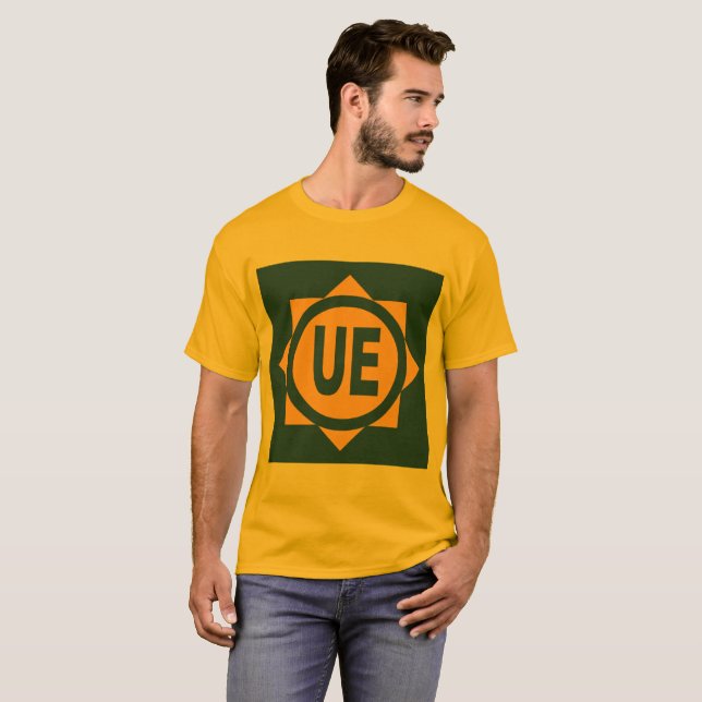 T-shirt basique doré hommes Design UE (Devant entier)