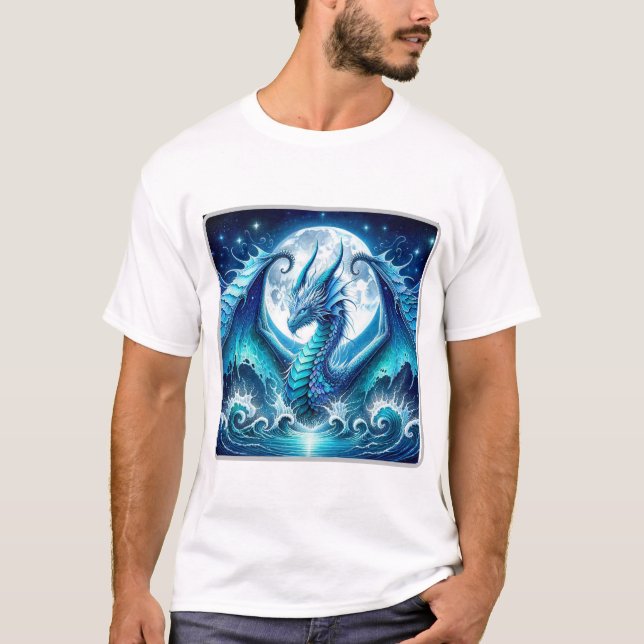 T-Shirt Basique Dragon de Mer Cosmique (Devant)