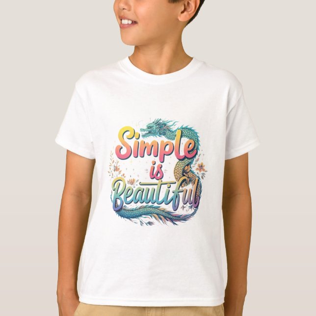 T-Shirt Basique Enfant Simple est Beau (Devant)