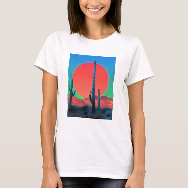 T-Shirt Basique Femme Coucher de Soleil (Devant)