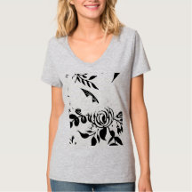 T-shirt basique fleuri délavé gris, PETIT