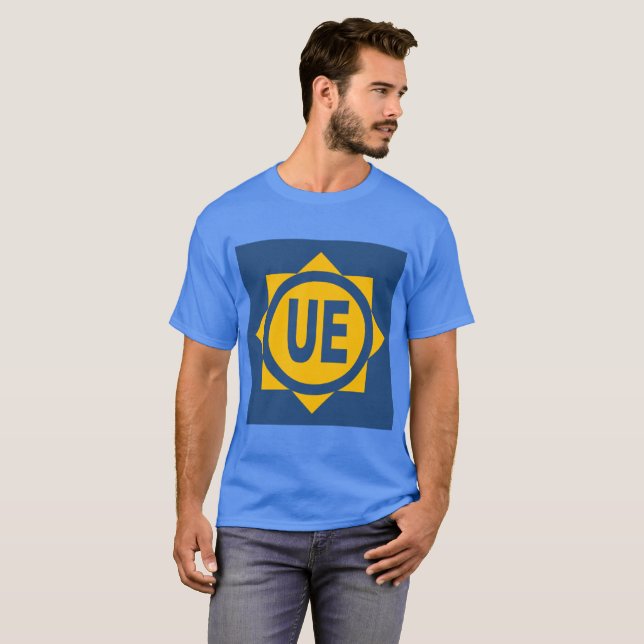 T-shirt basique foncé bleu hommes Design UE (Devant entier)