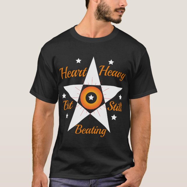T-Shirt Basique Foncé "COEUR LOURD" (Devant)