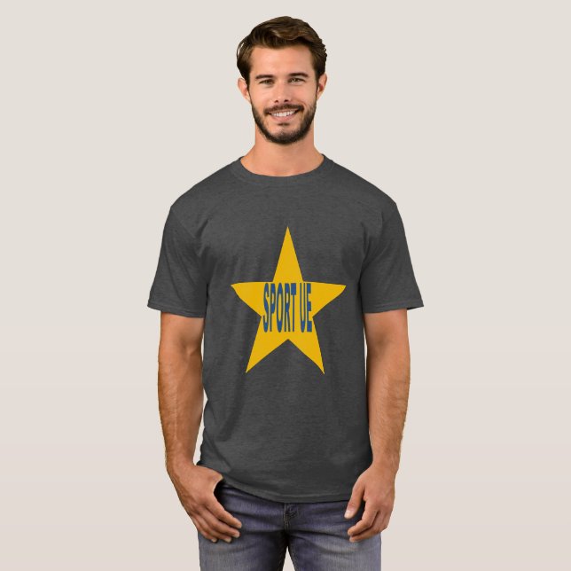 T-shirt basique foncé Design SPORT EUROPE (Devant entier)