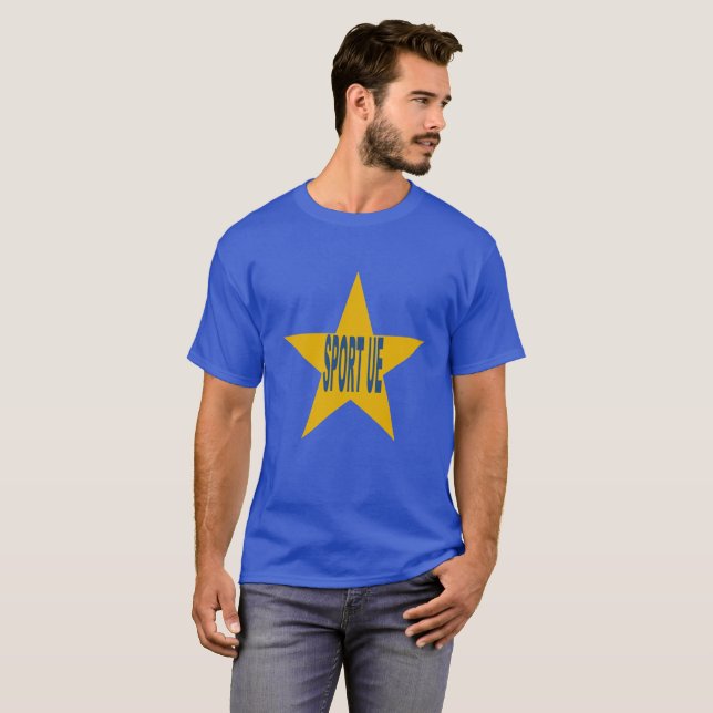 T-shirt basique foncé  Design SPORT EUROPE (Devant entier)