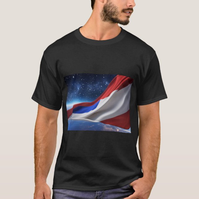 T-Shirt Basique Foncé Logo Drapeau États-Unis (Devant)