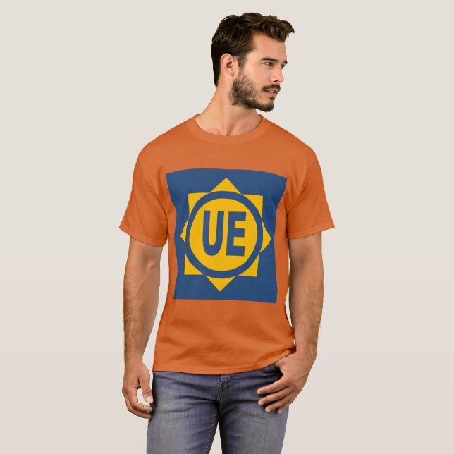 T-shirt basique foncé  orange hommes Design UE (Devant entier)