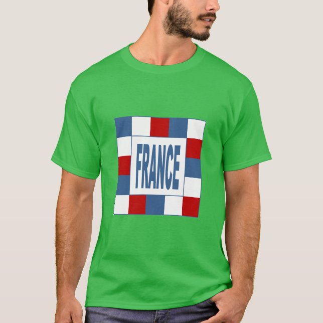 T-shirt basique foncé trèfle vert FRANCE (Devant)