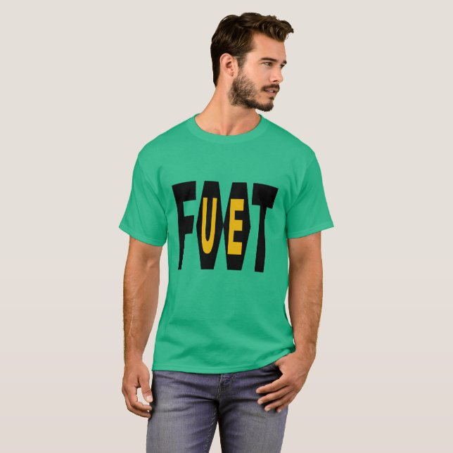 T-shirt basique foncé vert  Design FOOT UE (Devant entier)