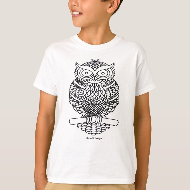 T-shirt basique garçon - Hibou (classique) (Devant)