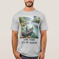 T-shirt basique Gone Fishing Grandfather AI-art