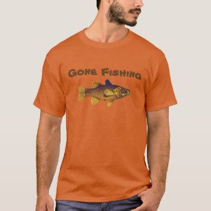 T-shirt basique Gone Fishing pour homme marron