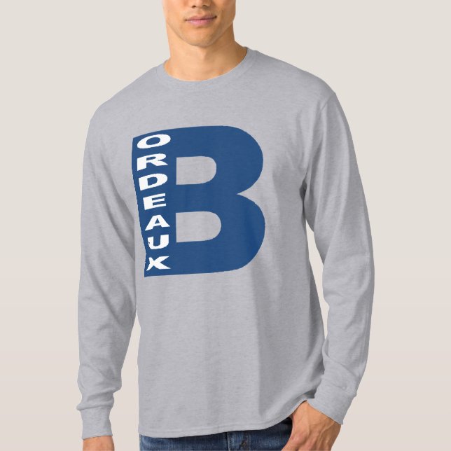 T-shirt basique gris  Design BORDEAUX (Devant)