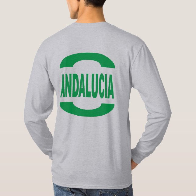 T-shirt basique gris  dos DESIGN ANDALUCIA (Dos)