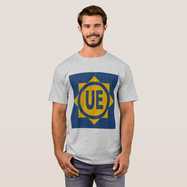 T-shirt basique gris hommes Design UE (Devant entier)