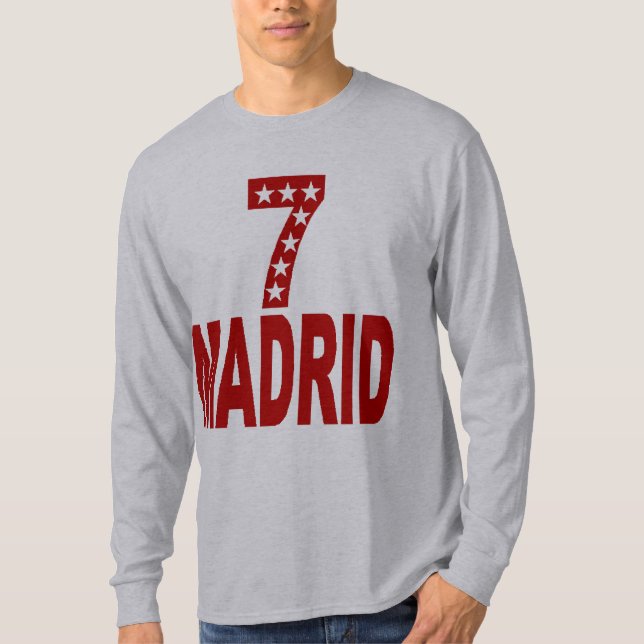 T-shirt basique gris  MADRID  7 ETOILES (Devant)