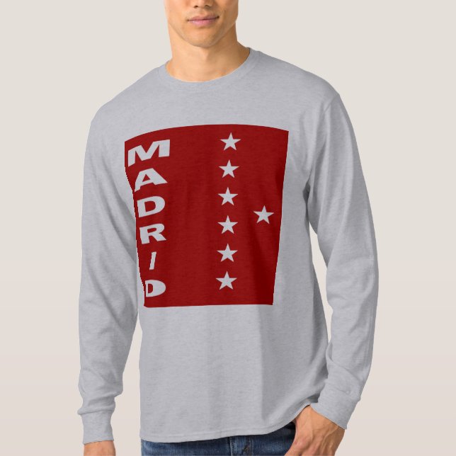 T-shirt basique gris  MADRID 7 ETOILES (Devant)