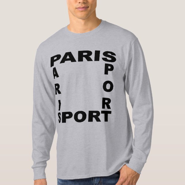 T-shirt basique gris  PARIS SPORT (Devant)
