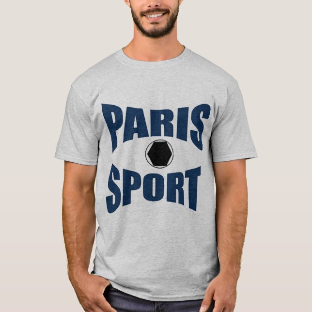 T-shirt basique gris PARIS SPORT (Devant)