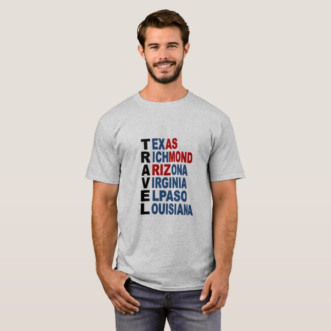 T-shirt basique gris  TRAVEL (Devant entier)