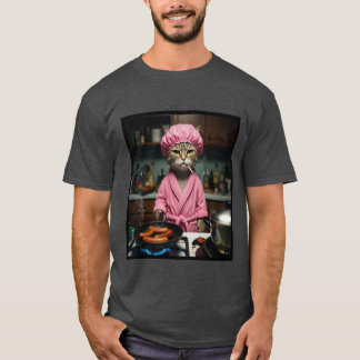 T-shirt Basique Homme Mème de Chat de Femme au Foy