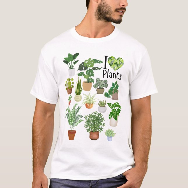 T-Shirt basique J'adore les plantes (Devant)