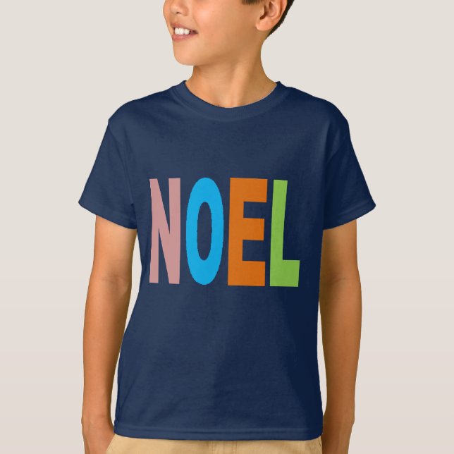 T-shirt basique marine  Design  NOEL (Devant)