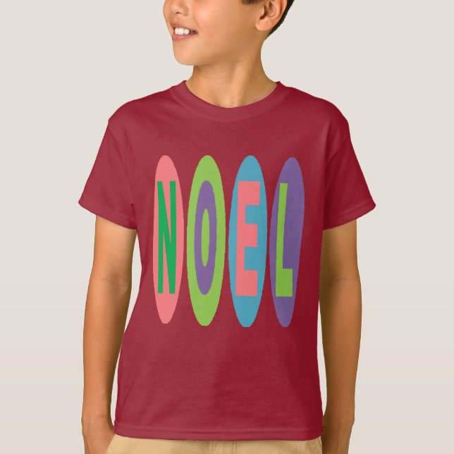 T-shirt basique marron pour enfants NOEL BONBONS (Devant)