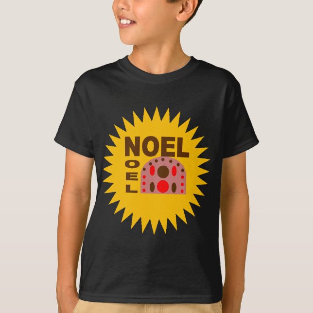 T-shirt basique noir Design GATEAU  NOEL (Devant)