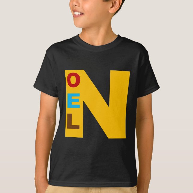 T-shirt basique noir Design NOEL (Devant)