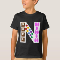 T-shirt basique noir NOEL BONBONS CHOCOLAT